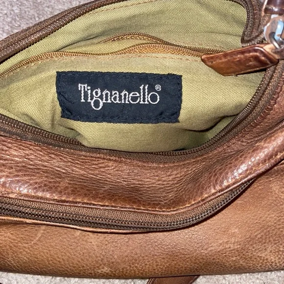 Tignanello Brown Leather Shoulder Purse - Picture 4 of 11